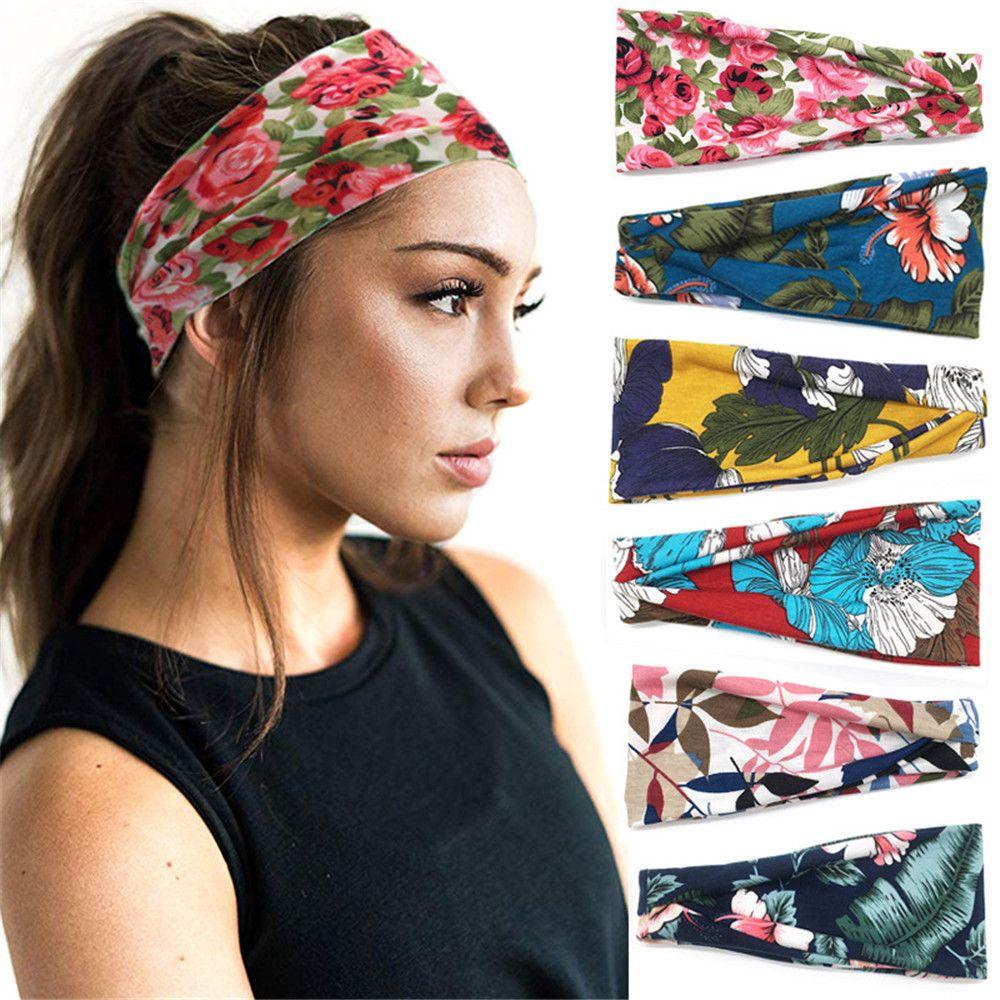 Scrunchy Hairband Sweat Absorbing Running Head Wrap Elastic Turban Women Headbands Sport Bandana