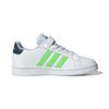 Adidas Neo Grand Court Удобные Модные Прочные Детские Кроссовки с Низким Верхом Детские Кроссовки Белый Зеленый GX5746