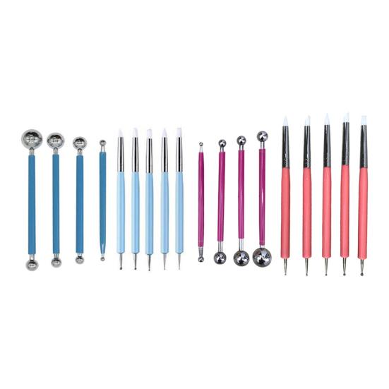 9 шт. глиняный инструмент, гладкий силиконовый, удобный захват, набор инструментов для нанесения точек, инструмент для лепки из глины, керамическая глина для рисования