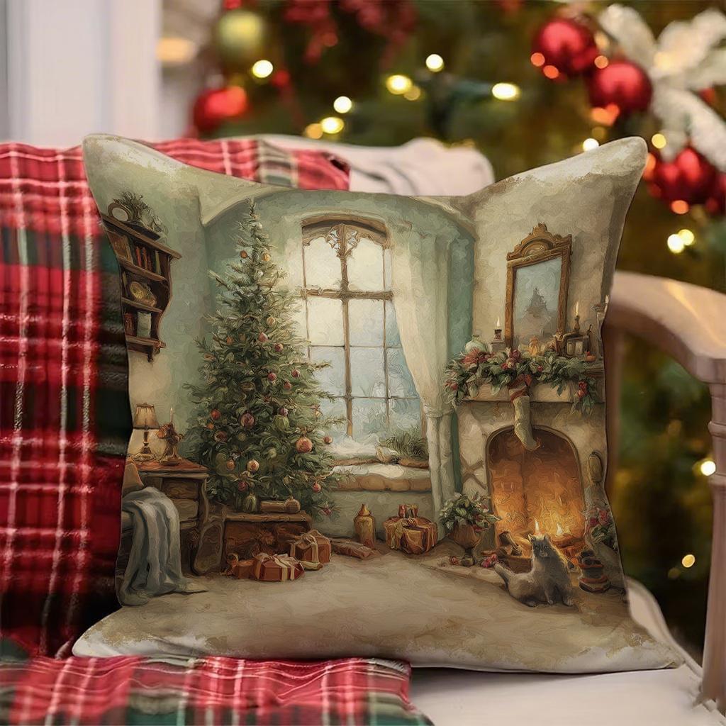 Рождественская наволочка с узором гномаПодходит для дивана, автомобиля, спальни, декоративная наволочка