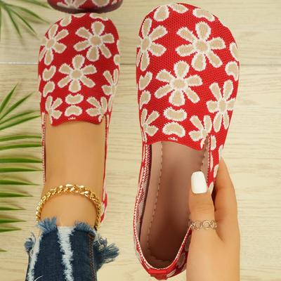 Осенние дышащие низкие кеды из вязаного материала с плоской подошвой и сетчатым принтом, женские, больших размеров, на одну педаль, ленивые одинарные туфли