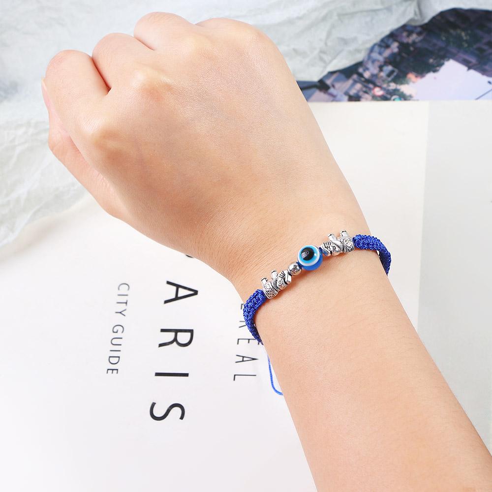 Friendship Flower Woven Braided Tortoise Hand Rope Lucky Bracelet Demon Eye Bracelet For Women