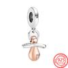 New Charm Fit Fashion Bracelet Air Balloon Charm Baby Pacifier Pendant Pink Scooter Dangle Charm 925 Sterling Silver Jewelry
