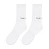 NICK&NICOLE RIBBED NICK NICOLE Logo SOCKS_WHITE