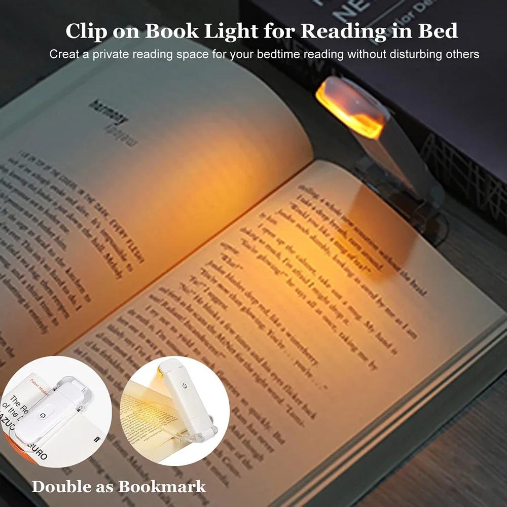 Lamp Book Lights Led Clip-on Desk Portable Indoor Bookmark Usb Rechargeable Table Reading Lighting. Light Night