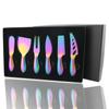 6Pcs Cheese Knives Set Stainless Steel Cheese Knife with Exquisite Box Spreader Cheese Slicer Cutters Fork for Pizza Cake Cheese Butter