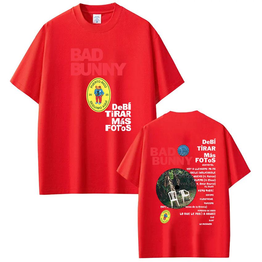 ZX Rapper Bad Bunny Album Tshirt Debi Tirar Mas Fotos DTMF 2026 T Shirts Men Women Clothing Fashion Hip Hop Tshirts Streetwear