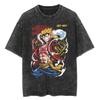 2026 New Anime One Piece Luffy High Quality TShirt Men and Women Cotton Vintage Washed Print Retro Streetwear Family Matching