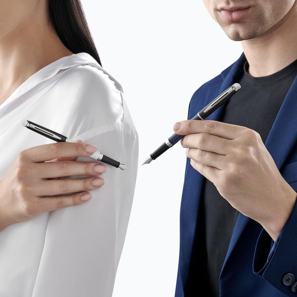 Waterman Ballpoint Pen Metropolitan Essential Black White CT Fine Tip Gift Box Gift Luxury Regular Import 2202912 Oil-based