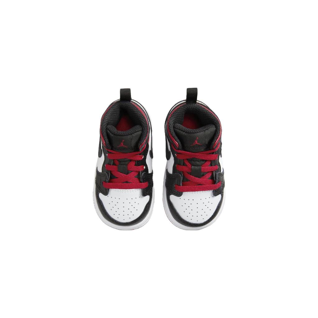 Детские кроссовки Air Jordan 1 Mid TD Gym Red Black Toe White DQ8425-106