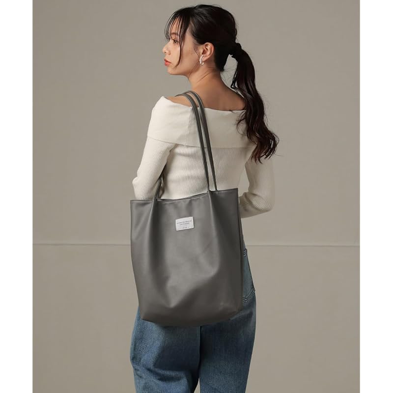 [Alto Rose] Charcoal Gray Tote Bag Tote Shoulder Bag Shoulder Bag 2way Handbag Large Capacity Big Tote Larger Thin Vertical Commute Commuting To