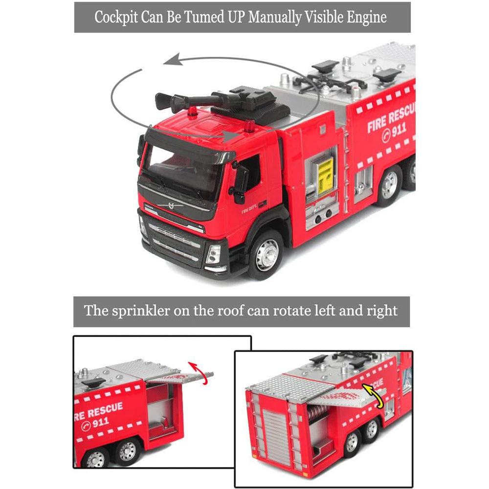 1/50 электрическая пожарно-спасательная машина с лестницей, игрушками со светом и музыкой для детей
