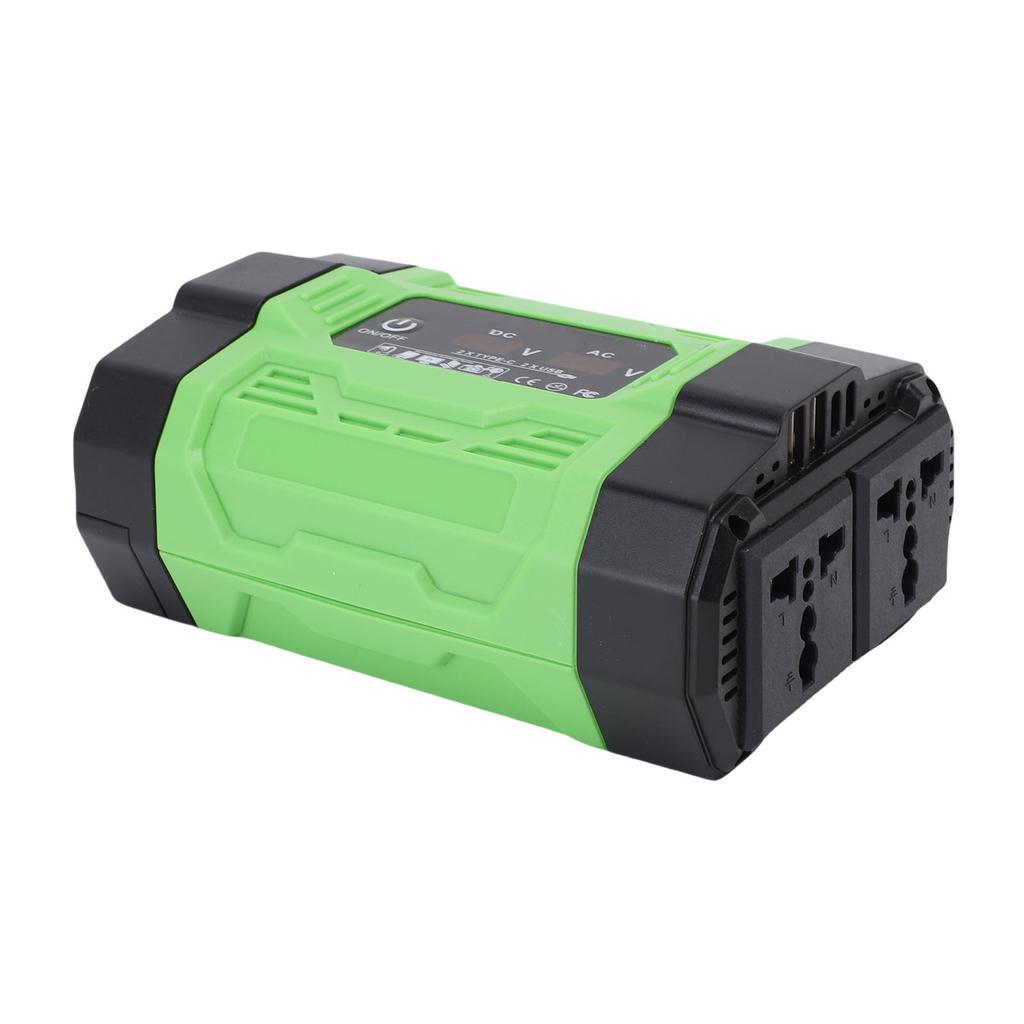 500W Car Power Inverter DC 12V To AC 220V Car Inverter with 2 USB Ports 2 Type C Ports 2 Universal AC Outlets for