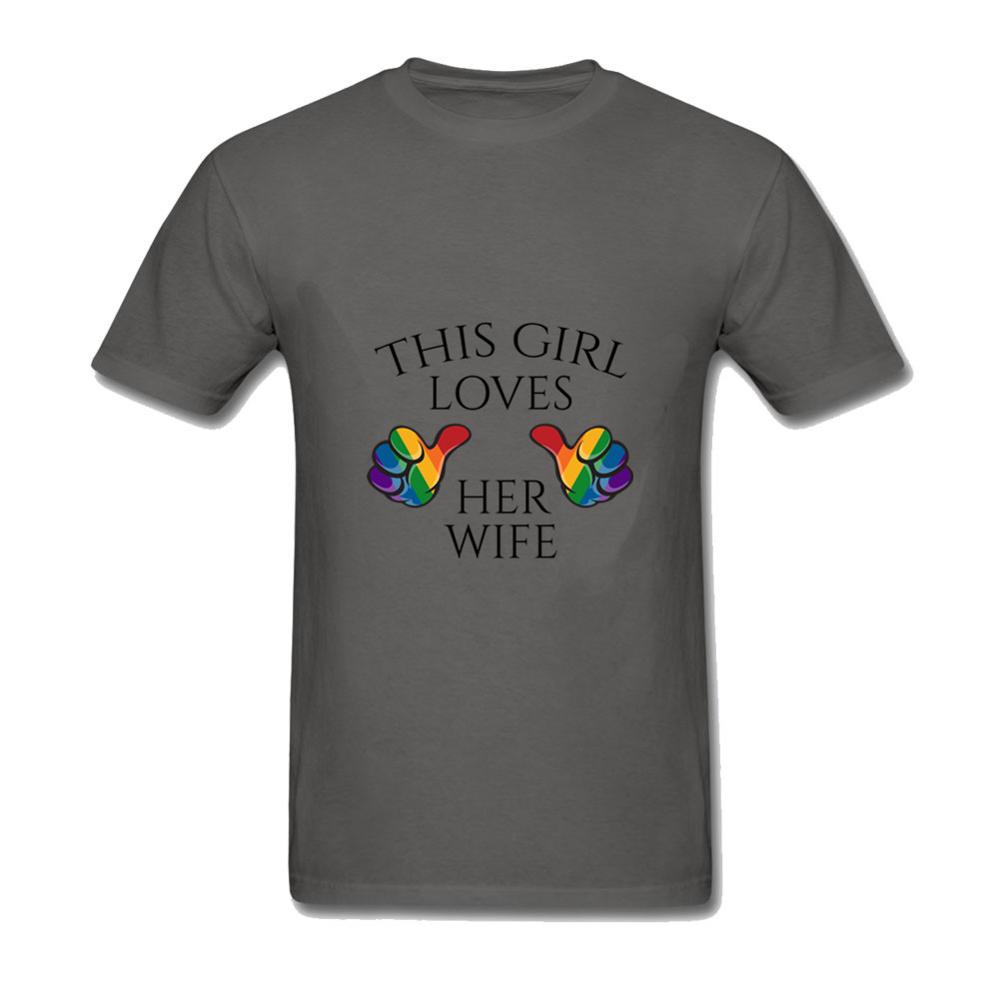 Casual Short Sleeve Printed Lovely Men Tshirt Summer Style This Girl Loves Her Wife Loose