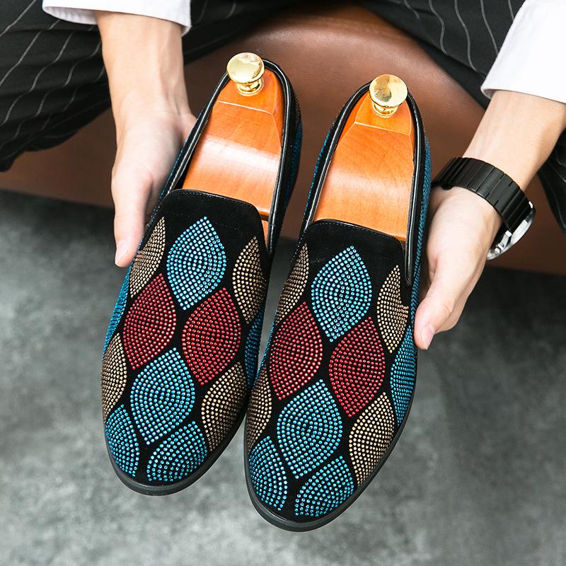 Men Fashion Glitters Rhinestones Bling Party Wedding Loafers Men's Casual Shoes Mens Light Comfortable Driving Outdoor Flats
