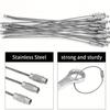 10Pcs Stainless Steel Wire Keychains 1/1.5/2mm Cable Loop Connecter for Luggage ID Tags Strong Woven Key Rings Kit