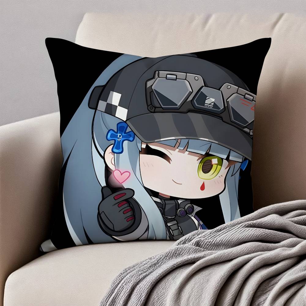 Vedio G-Game G-Girls Frontline Pillow Case Anti-Dustmite Pillowcase Invisible Zipper Silky Short Plush Sofa Cushion Cover