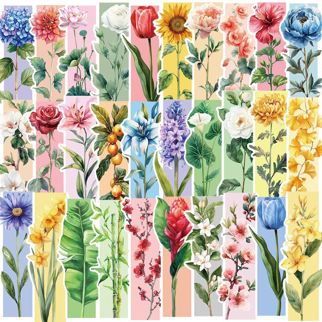 30pcs/set Ins Landscape Character Bookmark Creative Handbook DIY Abstract Paper Cards for Students Teacher's Day Gift