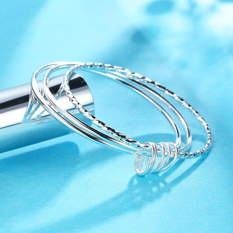 Versatile Simple Three-ring Bracelet Fashion Silver-plated Three Lives Three Worlds Bracelet