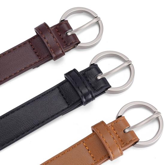 Женский ремень с несколькими отверстиями, регулируемая длина, круглая пряжка, пояс из искусственной кожи, платья, рубашки, свитера, джинсы, тонкий ремень