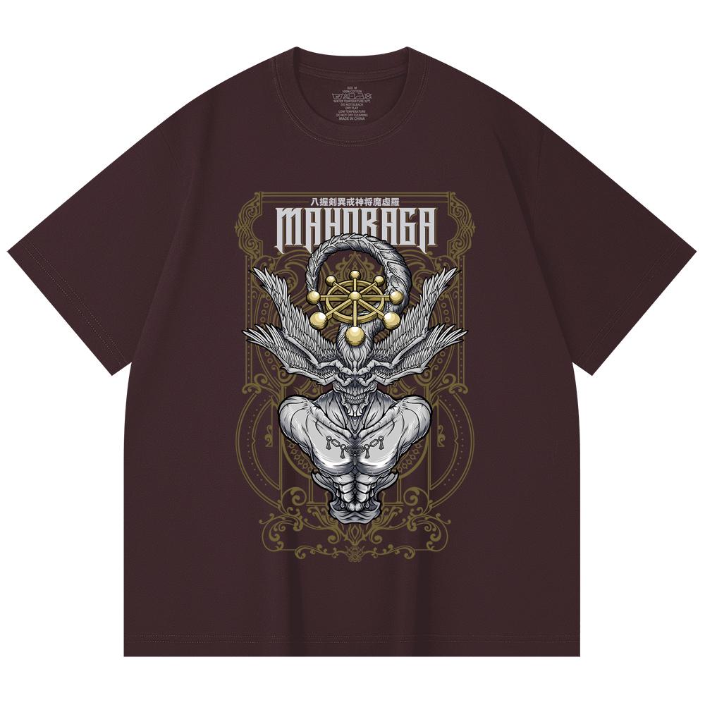 230 Gsm 100% Cotton Jujutsu Kaisen V42 Mahoraga Print Unisex Heavy Cotton T Shirt