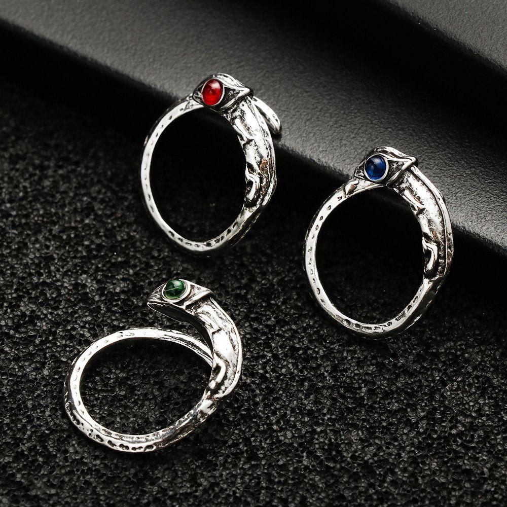 Регулируемые Ретро Подарки Украшения Ящерица Кольцо с Индивидуальностью Кольцо Хамелеон