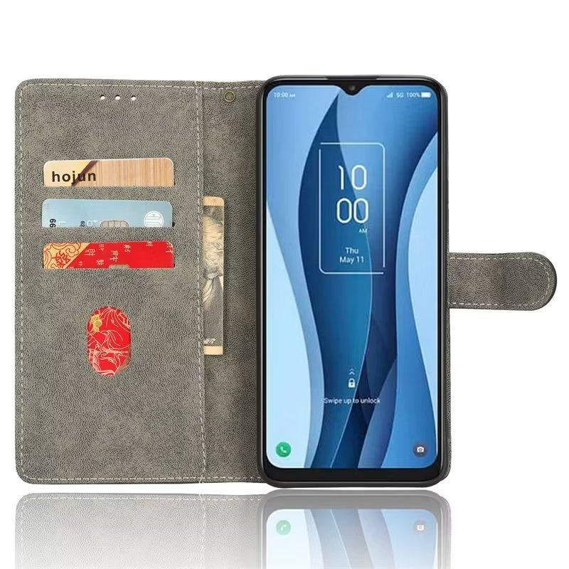 Подходит для мобильного телефона TCL 40XE кожаный чехол BLU Bold N2 ретро матовый противоугонный с держателем для карт Icon