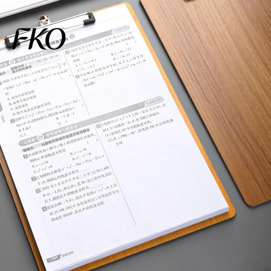 Stable Drawing Surface Wooden Clipboard with Metal Clip, A4 Letter Size Clip Board for Documents Board, Wood Grain Thicken Hardboard Office,