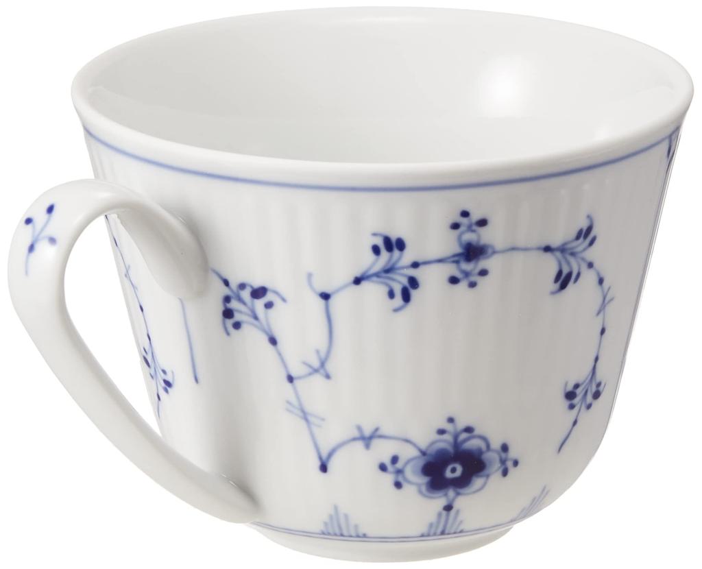Imported Royal Copenhagen Blue Fluted Plain Cup Saucer 240ml Wedding Gift 1016756 [Regular Product] &