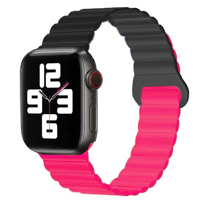 Простой силиконовый ремешок для часов Apple Watch Ultra 9 8 7 49 мм 45 мм 41 мм Силиконовый ремешок с магнитной застежкой для часов iWatch 6 5 4 SE 44 мм 40 мм 42 мм