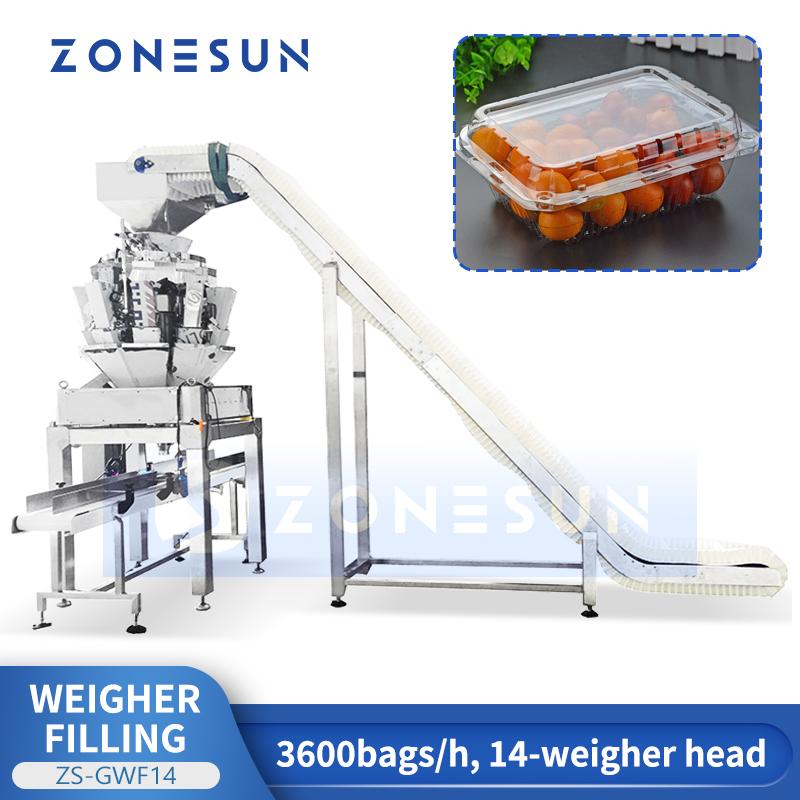 ZONESUN ZS-GWF14 Automatic Weighing and Filling Line Mutihead Weigher Packing Machine