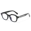 Stylish new retro square anti-blue glasses frame, can be equipped with myopia pin temple men's and women's flat glasses