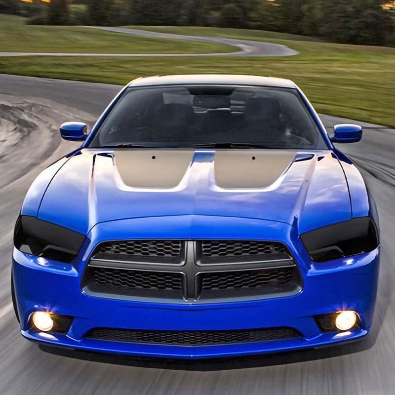 Крышки фар передний бампер ABS украшение лампы для Dodge Charger 2011-2014 внешние аксессуары (Копченый черный)