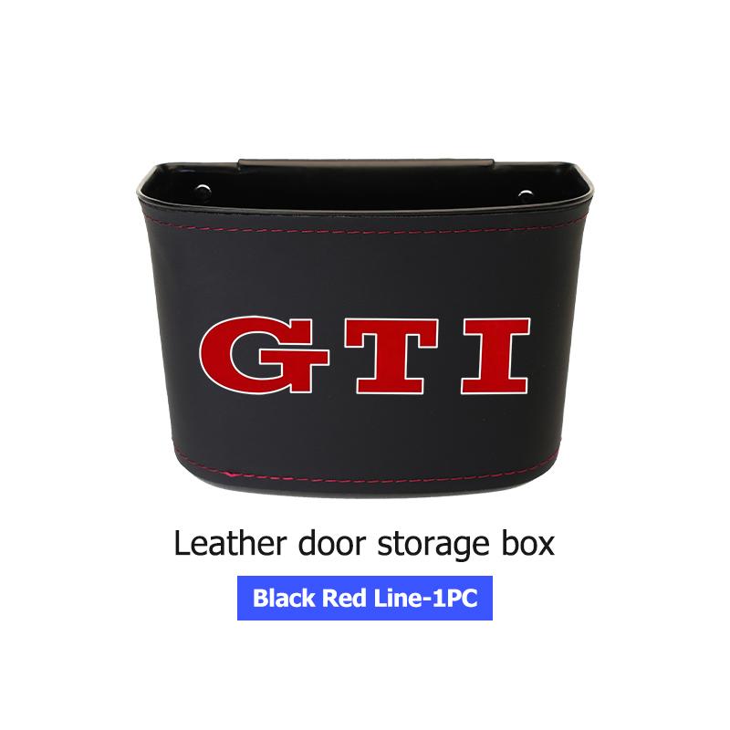 HIJK1 Emblems Leather Car Door Storage Box Phone Pocket Hanging Organizer For Volkswagen VW Passat B5 B5.5 2000- 2007 2008 2009 2010 T