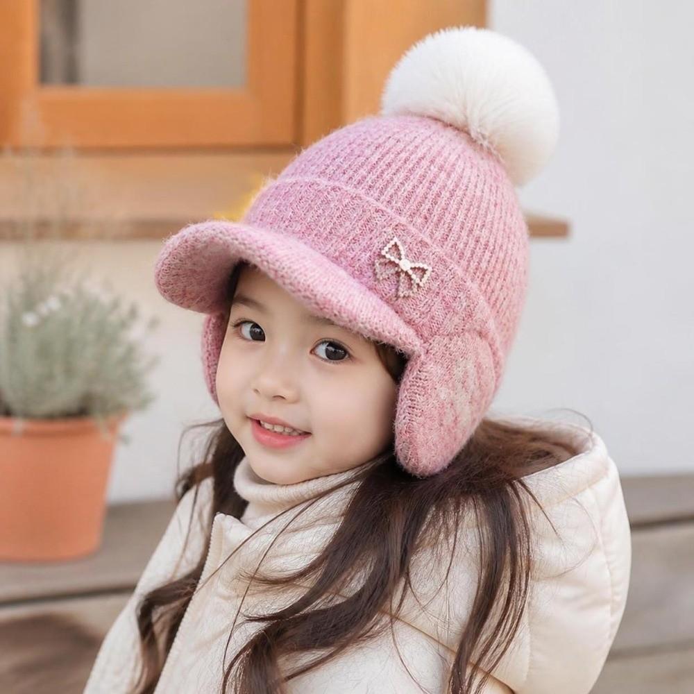 Windproof Earflap Beanie Cap Duck Tongue Winter Warm Hat Cozy Kids Knit Hat Winter