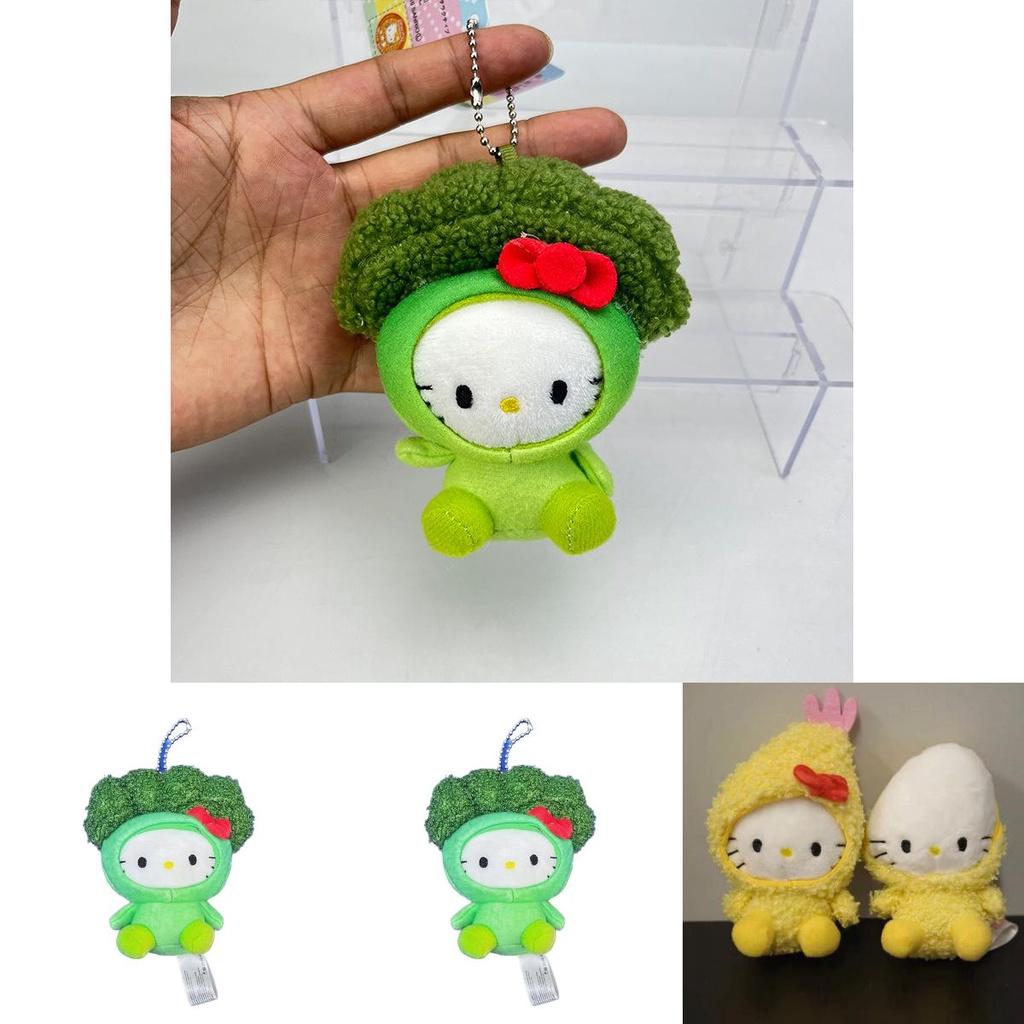 Плюшевая игрушка Hellokitty в виде креветки, подвеска для рюкзака, милый и пушистый дизайн котенка