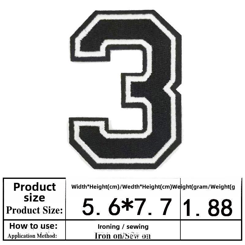Полная вышивка алфавита и цифр на тканевой нашивке - большой значок из джерси