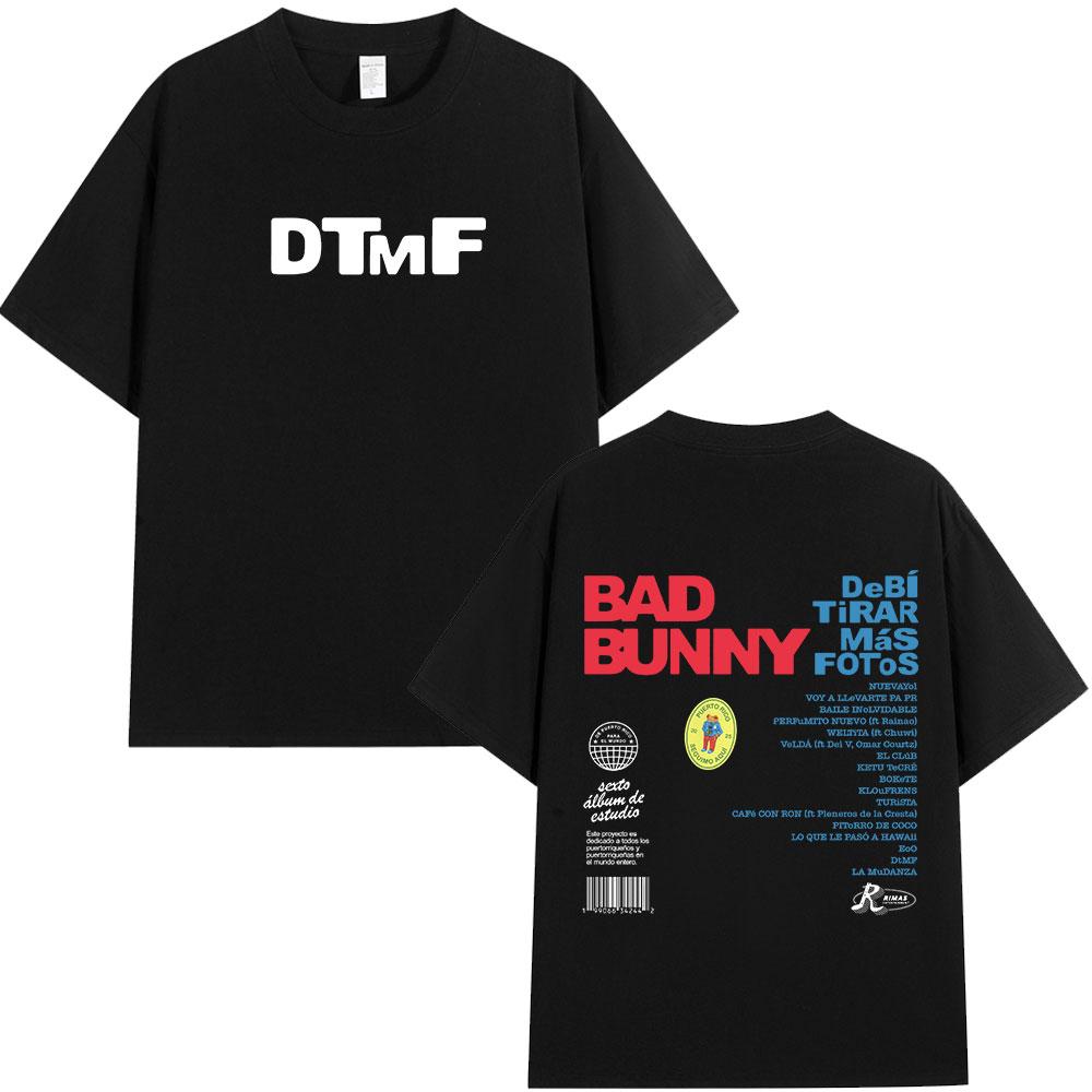 Bad Bunny DTMF Debi Tirar Mas Fotos 2025 Новая Альбомная Футболка Мужская Женская Одежда Хлопковые Оверсайз Футболки Хип-Хоп Модная Футболка