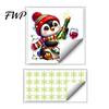 Luminous Bathroom Stickers Christmas Glow in The Dark Toilet Lid Decals, with Snowman Party Supplies for Home Santa Reindeer Penguin Snowflake,