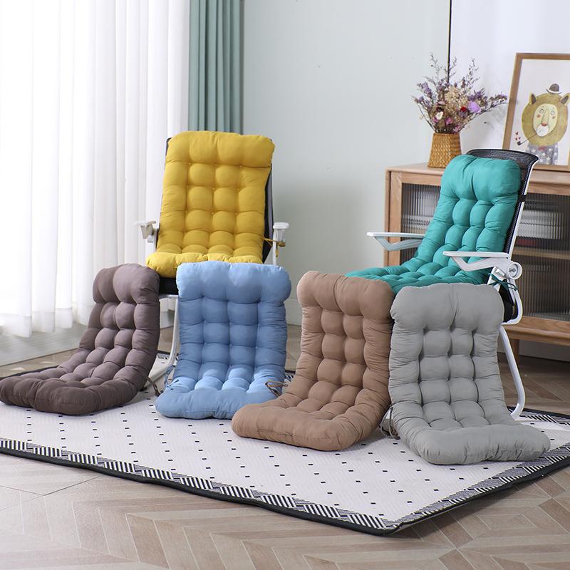 Solid Color Stitching All-in-one Chair Cushion PP Cotton Student Dormitory Backrest Lumbar Protect Waist Mat All-season Thick Office Chair Buttock Pad