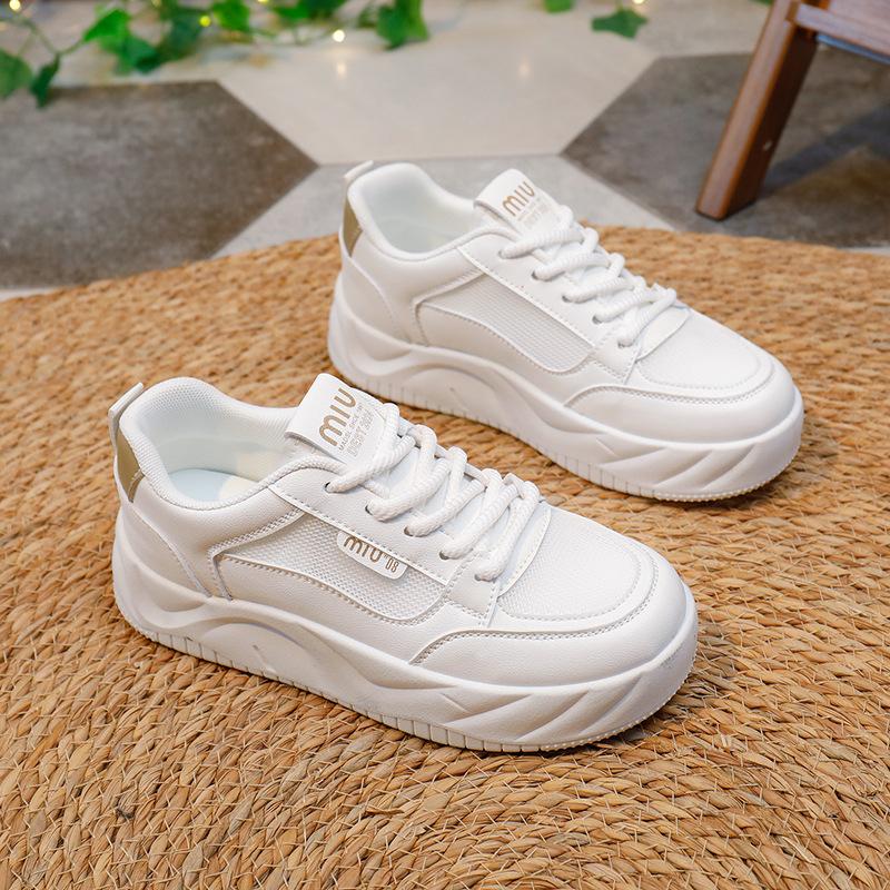 Summer New Korean Ins Breathable White Shoes Women's Hollowed Leisure Board Shoes Thick Bottom All-Matching Platform Shoes