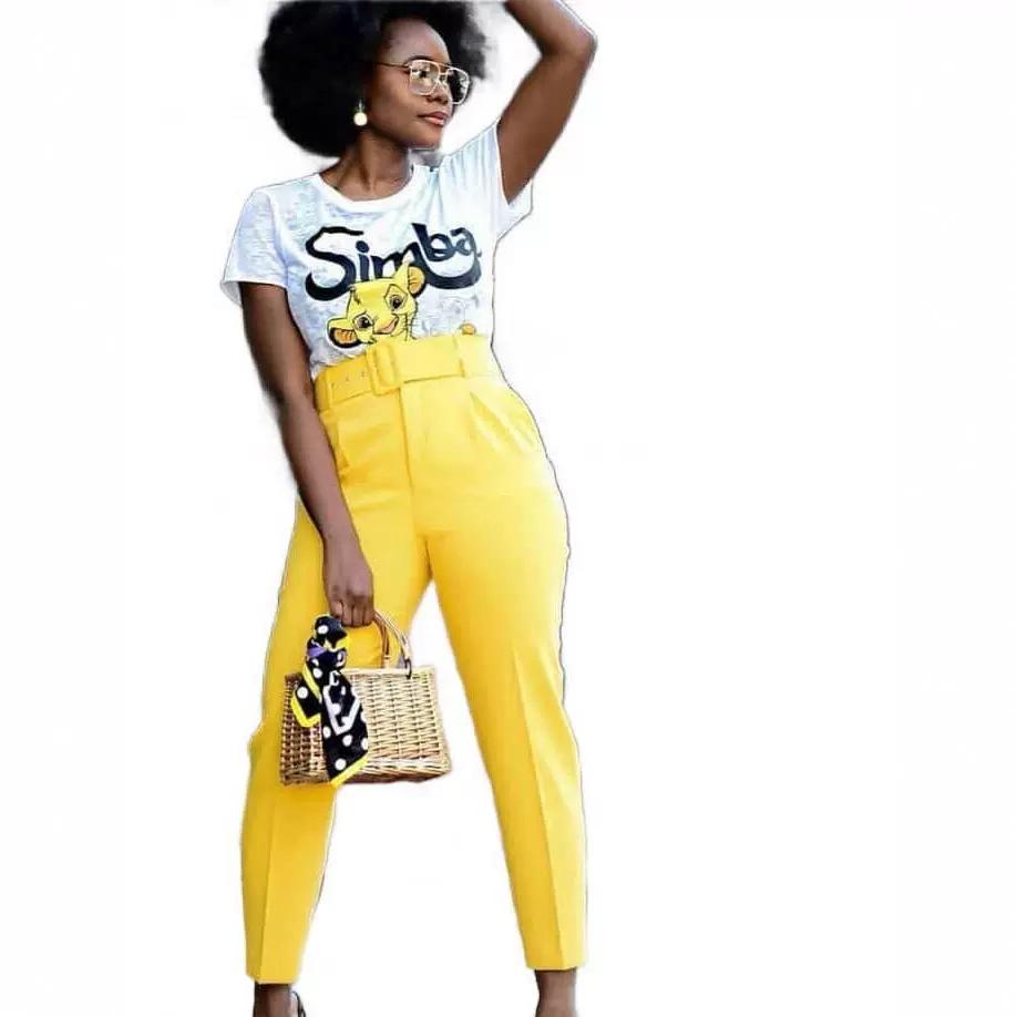 Европейские и американские женские повседневные брюки с высокой талией и эффектом похудения для весны/лета/осени.