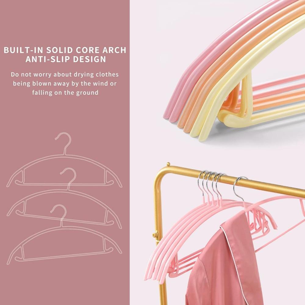 No Hangers Sweater Clothes Hangers Shoulder Bump Duty Coat Hangers Non Slip Pvccoating Metal Hangers For Sweaters Suits Dresses Jackets