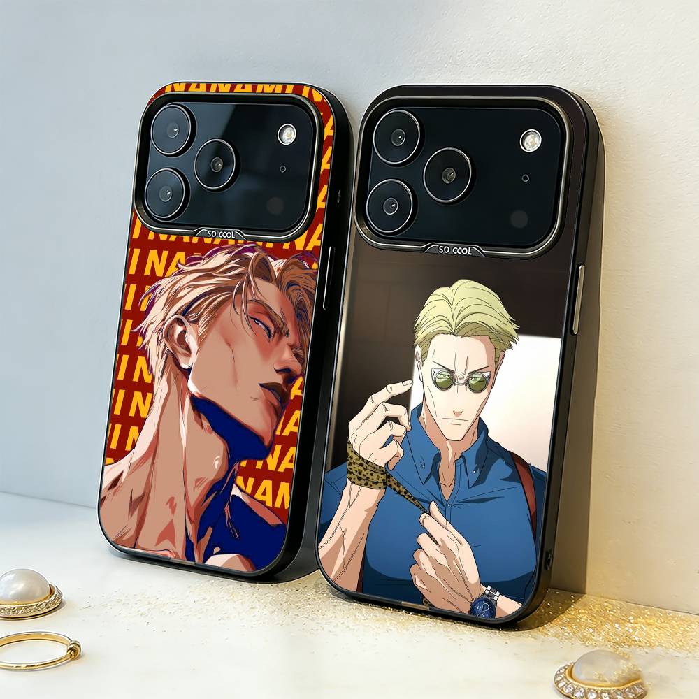 Чехол для телефона K-Kento N-Nanami из аниме для iPhone17,16,15,14,13,12,11,Pro,MAX Серый Матовый Силиконовый Черный Чехол