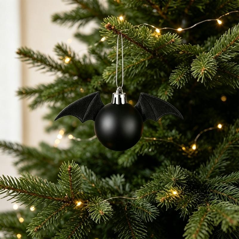 Матовый ornament-дерево с летучими мышами для Хэллоуинских композиций, Подвесное украшение-летучая мышь с крыльями для венка, styling дерева