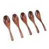 5Pcs Handmade Japanese  Wooden Soup Spoons 6 Inch Long Wooden Spoons for Coffee Tea Drinks