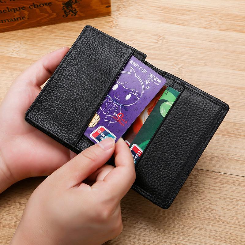 Картхолдер, обложка для карт, зажим для карт, натуральная кожа, первый слой коровьей кожи, многофункциональный RFID антимагнитный мужской контрастный ремешок для бизнеса