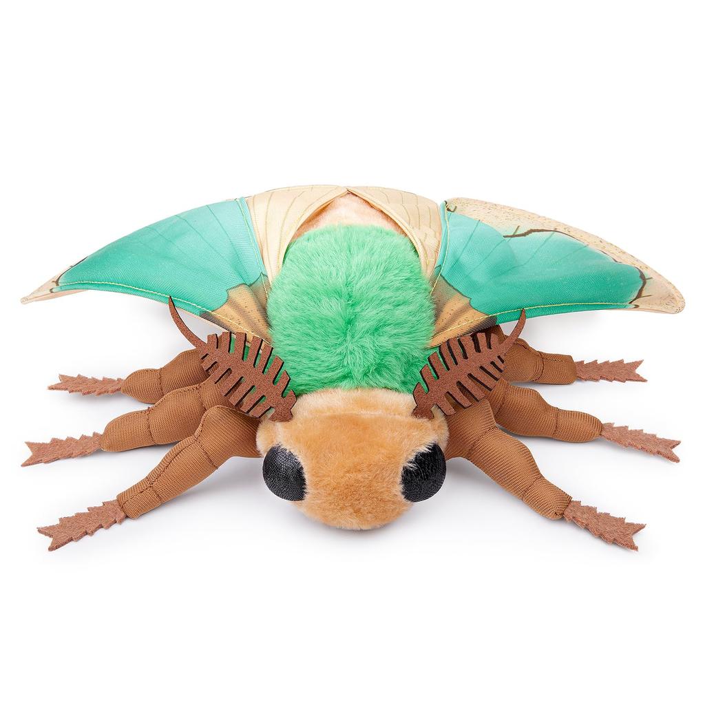 ZHONGXIN MADE Realistic Green Spiny Moth Plush Toy Soft and Unique Insect Plush Toy Design! -