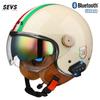 3C DOT Certified Bluetooth Motorcycle Half Helmet Retro Style Men Women All Season