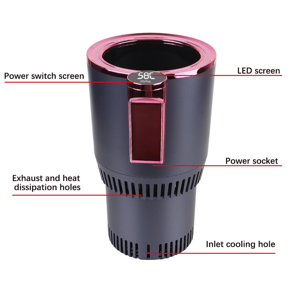 Холодильник, чайник постоянного тока 12 В, умная чашка, быстрое автоматическое охлаждение автомобиля, подогрев, держатель для чашки, дисплей температуры, сохранение тепла, подогреватель для бутылки с водой